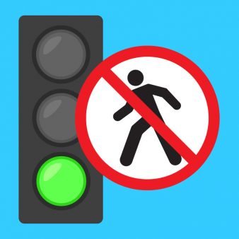 Traffic light warning sign